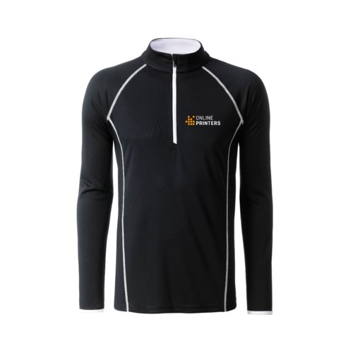 Sportief shirt met lange mouwen en ritssluiting voor heren.