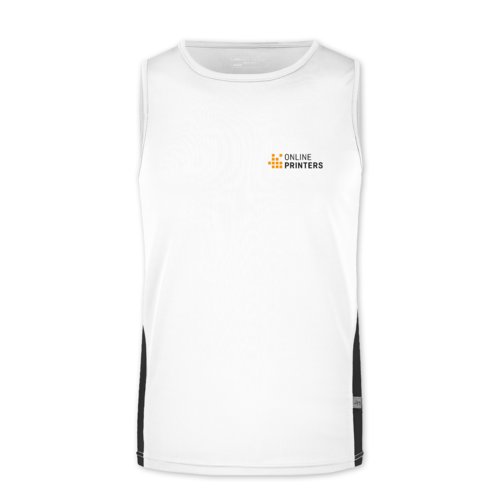 Wit/zwart polyester tanktop voor heren.