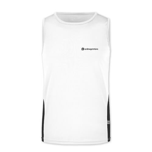 Wit/zwart polyester tanktop voor heren.