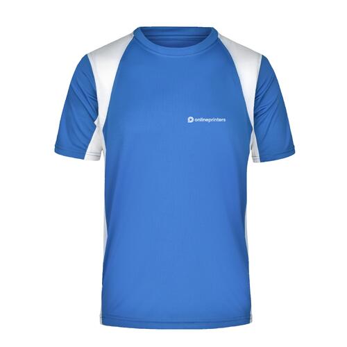 Blauw polyester functioneel shirt voor heren.