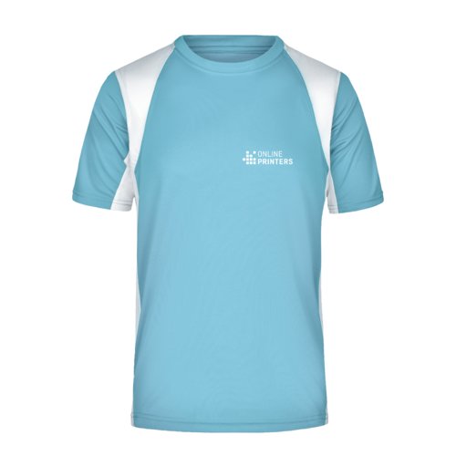 Lichtblauw polyester functioneel shirt voor heren.