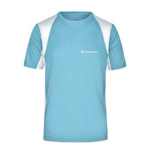 Lichtblauw polyester functioneel shirt voor heren.