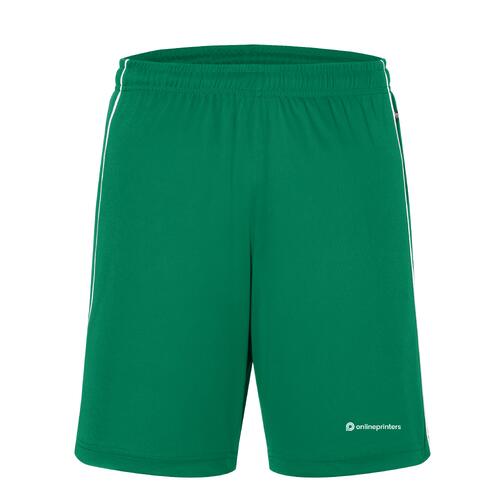 Groene teamshorts van functioneel materiaal met elastische tailleband.