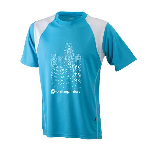 Lichtblauw polyester sportshirt voor heren.