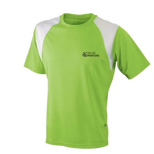 Groen sport hardloopshirt van ademend materiaal voor heren.