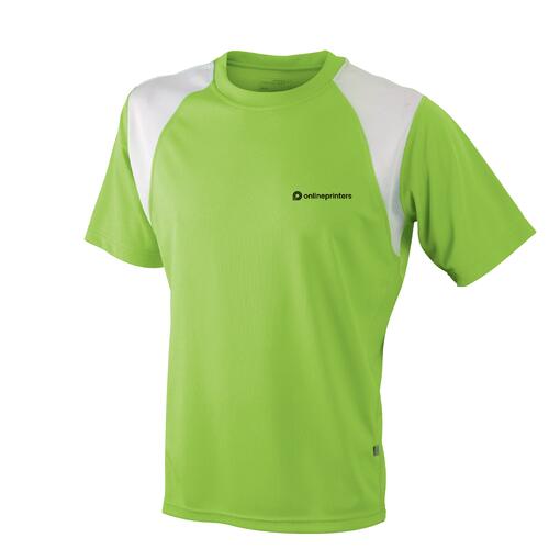 Groen sport hardloopshirt van ademend materiaal voor heren.