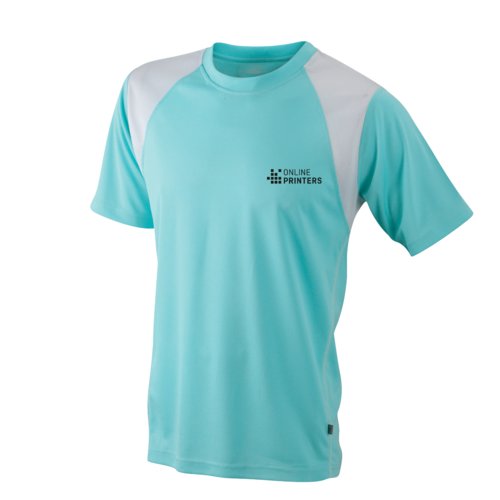 Mintgroen polyester hardloopshirt voor heren.