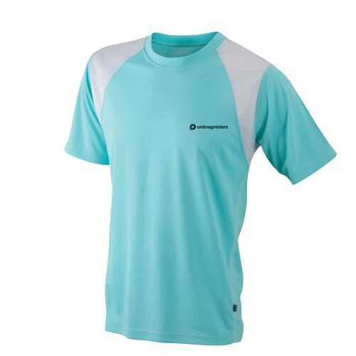 Mintgroen polyester hardloopshirt voor heren.