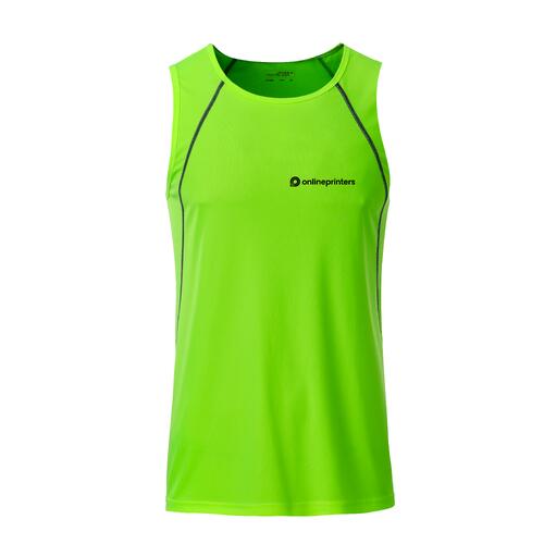 Neongroene polyester sport tanktop voor heren.