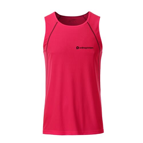 Neon roze/grijze polyester tanktop voor heren.