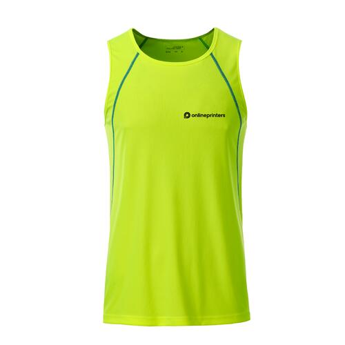 Geel neon polyester tanktop voor heren.