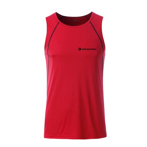Rode polyester tanktop voor heren.