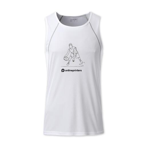 Witte polyester tanktop voor heren.