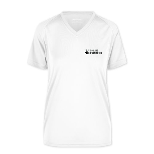 Functioneel dames T-shirt met V-hals en korte mouwen.