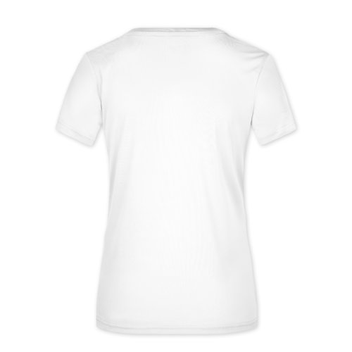 Wit polyester T-shirt voor dames met korte mouwen.