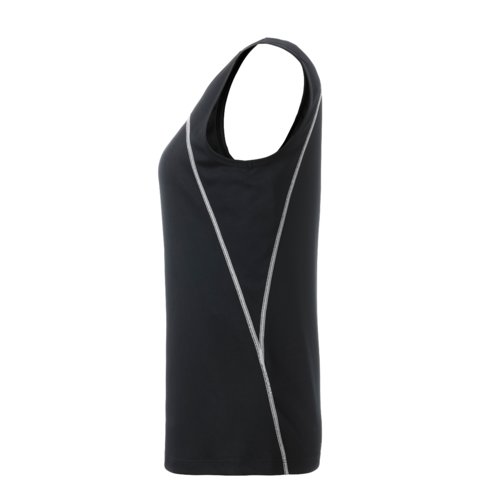 Zwart-wit polyester sporttop voor dames.
