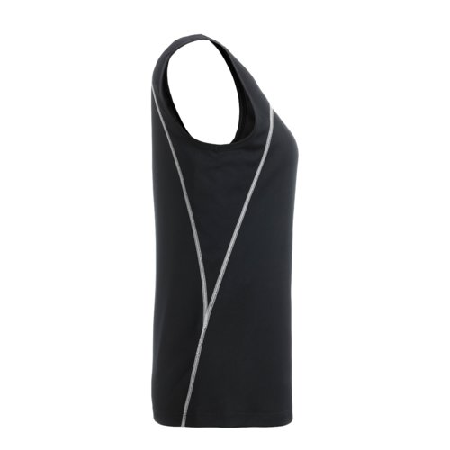 Zwart-witte polyester tanktop voor dames.