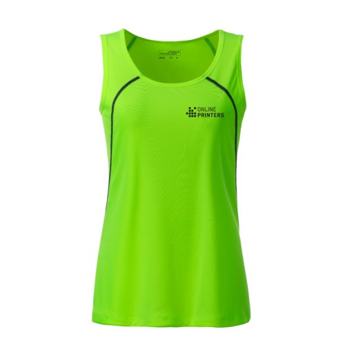 Neongroene polyester tanktop voor dames.