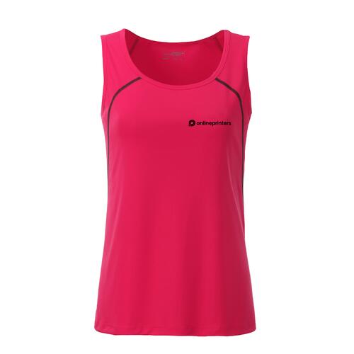 Neon roze/grijze polyester tanktop voor dames.