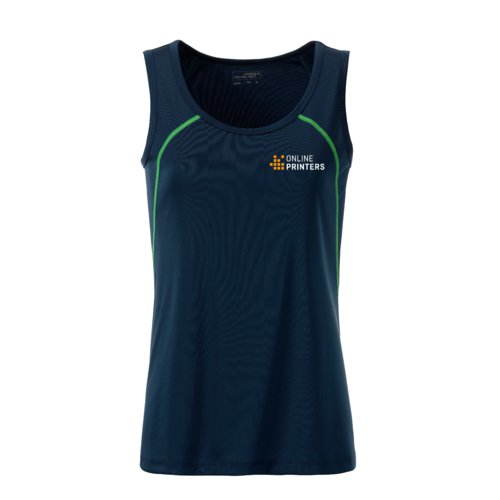 Marineblauwe polyester dames tanktop.