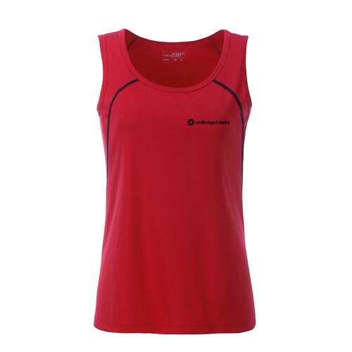 Rode polyester dames tanktop met sportieve snit.