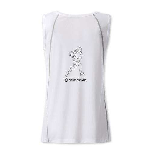 Witte polyester dames tanktop met een sportieve snit.