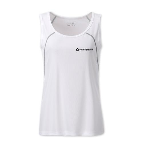 Witte polyester tanktop voor dames met zilveren accenten.