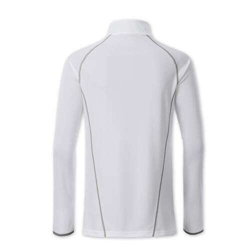 Wit polyester shirt met lange mouwen voor dames.