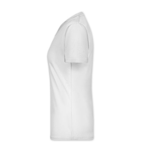 Wit polyester shirt met V-hals voor dames.