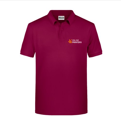 Bourgondische katoenen polo voor heren met korte knoopsluiting.