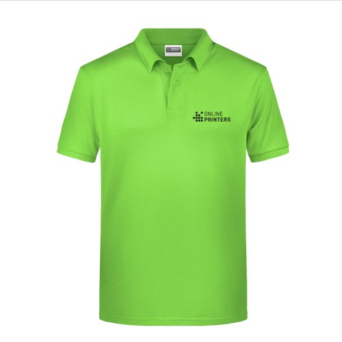 Appelgroene katoenen poloshirt voor heren met korte mouwen.