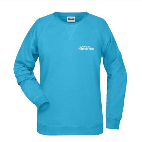 Turquoise sweatshirt van katoenmix voor dames.