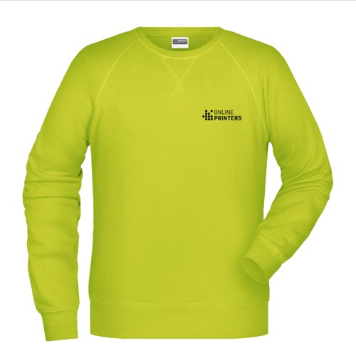 Neon gele sweater van katoenmix voor heren.