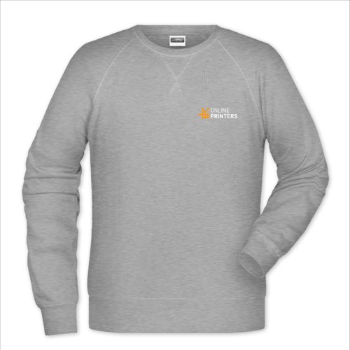 Grijze gemleerde sweater van katoen-polyester voor heren.