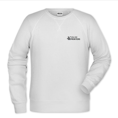 Wit katoen-polyester sweatshirt voor heren.