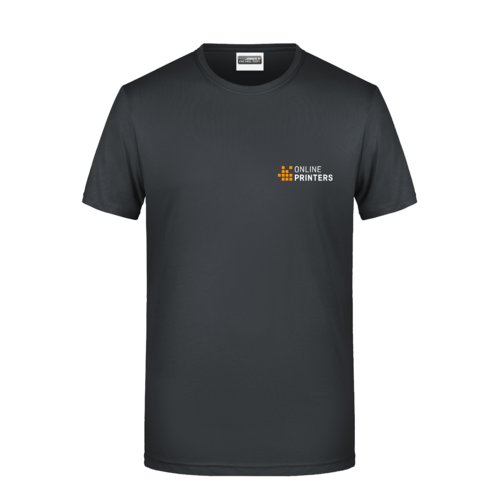 Zwart katoenen T-shirt voor heren met korte mouwen.