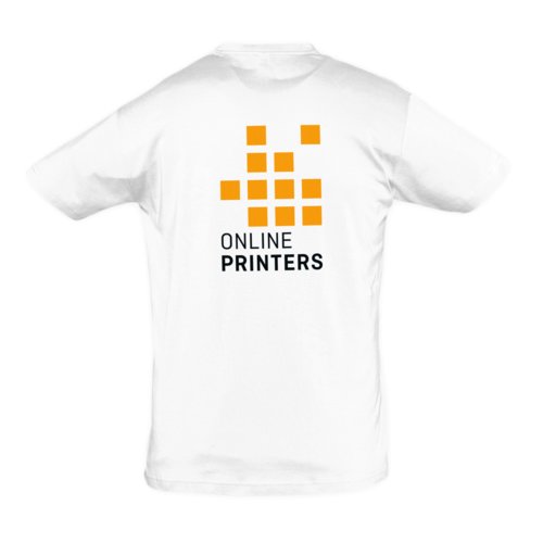 Wit unisex T-shirt van katoen met korte mouwen.