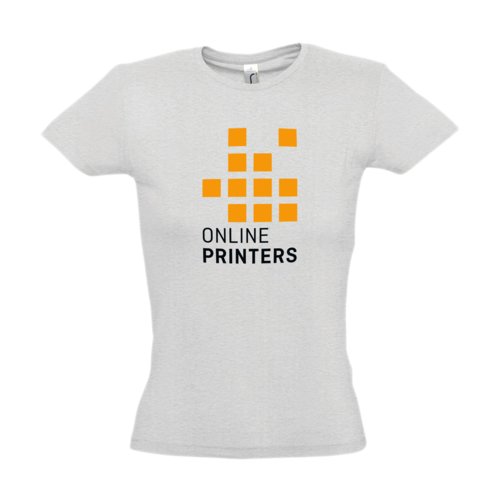 Grijs katoenen T-shirt voor dames met korte mouwen.