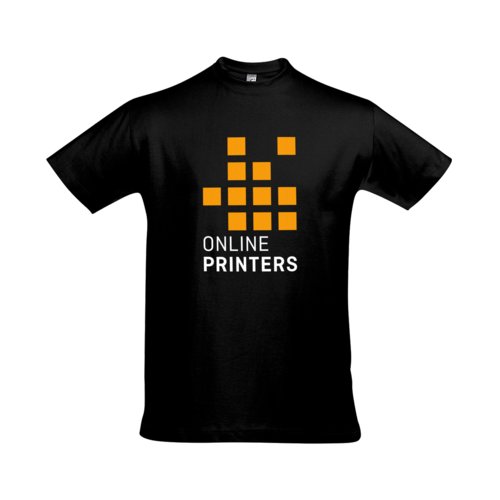 Diepzwarte katoenen T-shirt voor heren met korte mouwen.