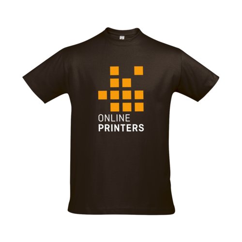 Bruin katoenen T-shirt voor heren met korte mouwen.