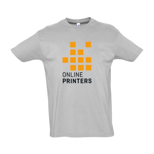 Grijs katoenen T-shirt voor heren met korte mouwen.