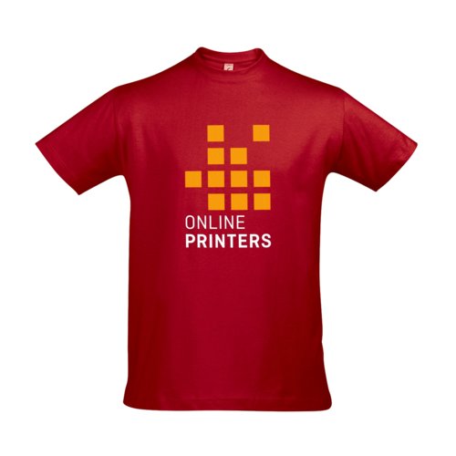 Rood katoenen T-shirt voor heren met korte mouwen.