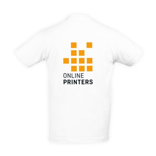 Wit katoenen T-shirt voor heren met korte mouwen.