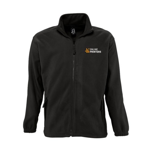 Fleece jack met volledige ritssluiting en zakken.