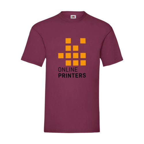 Bourgondisch katoenen T-shirt met korte mouwen.