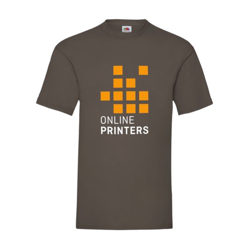 Bruin katoenen T-shirt voor heren met korte mouwen.