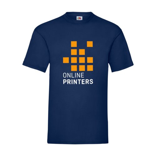 Marineblauwe katoenen T-shirt voor heren met korte mouwen.