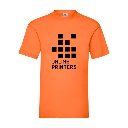 Oranje katoenen T-shirt voor heren met korte mouwen.