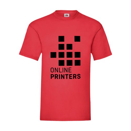 Rood katoenen T-shirt voor heren met korte mouwen en ronde hals.