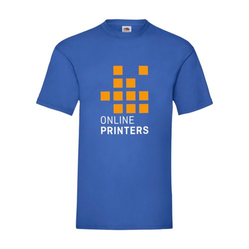 Koningsblauw katoenen T-shirt voor heren met korte mouwen.